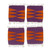 Wool coasters, 'Saffron Peaks' (set of 4) - Traditional 4-Piece Aubergine and Saffron Wool Coaster Set