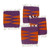 Wool coasters, 'Saffron Peaks' (set of 4) - Traditional 4-Piece Aubergine and Saffron Wool Coaster Set