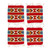 Wool coasters, 'Fiery Arrows' (set of 4) - Handmade Set of 4 Zapotec-Themed Wool Coasters from Mexico