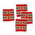 Wool coasters, 'Fiery Arrows' (set of 4) - Handmade Set of 4 Zapotec-Themed Wool Coasters from Mexico