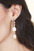 Pendientes colgantes con perlas cultivadas - Pendientes colgados por la perla cultivada de crema natural hechas en México