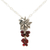 Garnet pendant necklace, 'Blissful Wine' - Wine-Themed Leafy Pendant Necklace with Natural Garnet Beads