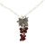 Garnet pendant necklace, 'Blissful Wine' - Wine-Themed Leafy Pendant Necklace with Natural Garnet Beads