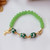 Pulsera de eslabones de cerámica con detalles dorados - Pulsera de cerámica verde y enlace de cristal de acento de oro de 14k