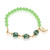 Pulsera de eslabones de cerámica con detalles dorados - Pulsera de cerámica verde y enlace de cristal de acento de oro de 14k