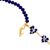 Gold-accented ceramic link bracelet, 'My Cobalt Blue Romance' - Gold-Accented Blue Ceramic and Crystal Link Heart Bracelet