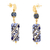 Gold-accented jasper and ceramic dangle earrings, 'Talavera Palace' - Gold-Accented Jasper and Talavera Ceramic Dangle Earrings