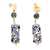 Gold-accented jasper and ceramic dangle earrings, 'Talavera Palace' - Gold-Accented Jasper and Talavera Ceramic Dangle Earrings