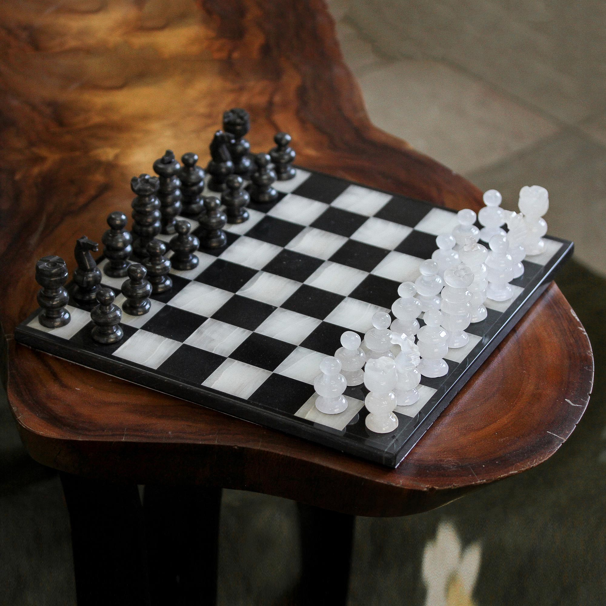 Black Marble Chess Set