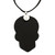 Art glass pendant necklace, 'Underworld Class' - Day of the Dead-Themed Colorful Art Glass Pendant Necklace