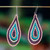 Beaded dangle earrings, 'Tender Dew' - Handcrafted Drop-Shaped Pink Glass Beaded Dangle Earrings (image 2) thumbail