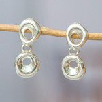 Sterling silver dangle earrings, 'Flawless Today' - Semi-Abstract High-Polished Sterling Silver Dangle Earrings