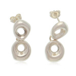 Sterling silver dangle earrings, 'Flawless Today' - Semi-Abstract High-Polished Sterling Silver Dangle Earrings