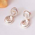Sterling silver dangle earrings, 'Flawless Today' - Semi-Abstract High-Polished Sterling Silver Dangle Earrings