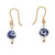 Gold-accented ceramic dangle earrings, 'Talavera Sparks' - Artisan-Made Talavera-Themed Gold-Accented Dangle Earrings