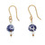 Gold-accented ceramic dangle earrings, 'Talavera Sparks' - Artisan-Made Talavera-Themed Gold-Accented Dangle Earrings