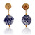 Gold-plated ceramic dangle earrings, 'Glorious Dimension' - Traditional Ceramic Cube Dangle Earrings with Golden Beads