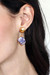Gold-plated ceramic dangle earrings, 'Glorious Dimension' - Traditional Ceramic Cube Dangle Earrings with Golden Beads