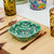 Ceramic dessert bowls, 'Mexican Blooms' (pair) - 2 Floral Ceramic Dessert Bowls Handcrafted in Talavera Style