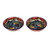 Ceramic dessert bowls, 'Mexican Fiesta' (pair) - Pair of Colorful Talavera-Style Floral Ceramic Dessert Bowls