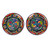 Ceramic dessert plates, 'Mexican Fiesta' (pair) - 2 Ceramic Floral Dessert Plates Crafted in Talavera Style