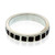 Wood-accented sterling silver band ring, 'Sylvan Interlude' - Minimalist Bocote Wood-Accented Sterling Silver Band Ring