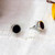 Wood-accented sterling silver stud earrings, 'Freckly Forest' - Polished Wood-Accented Round Sterling Silver Stud Earrings