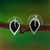 Wood-accented sterling silver stud earrings, 'Genuine Forest' - Wood-Accented Leaf-Shaped Sterling Silver Stud Earrings