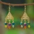 Gold-plated amethyst and agate filigree dangle earrings, 'Jewels of Spring' - 14k Gold-Plated Colorful Multi-Gemstone Filigree Earrings