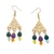 Gold-plated amethyst and agate filigree dangle earrings, 'Jewels of Spring' - 14k Gold-Plated Colorful Multi-Gemstone Filigree Earrings