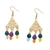 Gold-plated amethyst and agate filigree dangle earrings, 'Jewels of Spring' - 14k Gold-Plated Colorful Multi-Gemstone Filigree Earrings