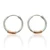 Sterling silver and copper hoop earrings, 'Metallic Allure' - Minimalist Taxco Silver Hoop Earrings with Copper Accents