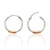 Sterling silver and copper hoop earrings, 'Metallic Allure' - Minimalist Taxco Silver Hoop Earrings with Copper Accents