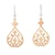 Copper dangle earrings, 'Openwork Majesty' - Openwork Copper Dangle Earrings with Taxco Silver Hooks