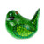 Wood alebrije figurine, 'Mockingbird of Luck' - Hand-Painted Green Copal Wood Mockingbird Alebrije Figurine