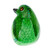 Wood alebrije figurine, 'Mockingbird of Luck' - Hand-Painted Green Copal Wood Mockingbird Alebrije Figurine