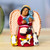 Ceramic sculpture, 'Angel with Cats' - Hand-Painted Angel with Cats-Themed Ceramic Sculpture (image 2) thumbail