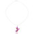 Natural flower pendant necklace, 'Pink Hummingbird' - Natural Flower Resin Silver Hummingbird Pendant Necklace