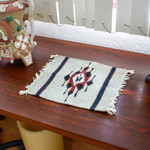 Zapotec wool table mat, 'Diamond of Heritage' - Artisan-Made Zapotec Diamond-Patterned 100% Wool Table Mat