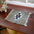 Zapotec wool table mat, 'Diamond of Harmony' - Diamond-Patterned Dark Grey and Green 100% Wool Table Mat
