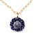 Gold-plated ceramic pendant necklace, 'Endless Blue' - Hand-Painted Talavera 14k Gold-Accented Pendant Necklace thumbail