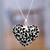 Ceramic pendant necklace, 'Thriving Heart' - Handcrafted Heart-Themed Pendant Necklace with Leafy Motifs (image 2) thumbail