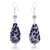 Pendientes colgantes de cerámica - Pendientes de cerámica azul en forma de gota floral de México