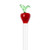 Handblown recycled glass drink stirrers, 'Red Apple Cheers' (pair) - 2 Handblown Recycled Glass Drink Stirrers with Apple Design
