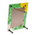 Stained glass photo frame, 'Green Memories' (5x7) - Floral Green Stained Glass Photo Frame from Mexico (5x7)