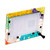 Stained glass photo frame, 'Axolotl Remembrance' (4x6) - Green and Yellow Stained Glass Axolotl Photo Frame (4x6)