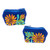 Carteras de monedas de algodón bordadas, (par) - Padre de monedera de monedas de algodón azul real con cremallera con tema floral
