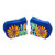 Carteras de monedas de algodón bordadas, (par) - Padre de monedera de monedas de algodón azul real con cremallera con tema floral