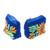 Carteras de monedas de algodón bordadas, (par) - Padre de monedera de monedas de algodón azul real con cremallera con tema floral