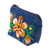 Embroidered cotton coin purse, 'Bloom of Autumn' - Blue and Ginger Floral Embroidered 100% Cotton Coin Purse